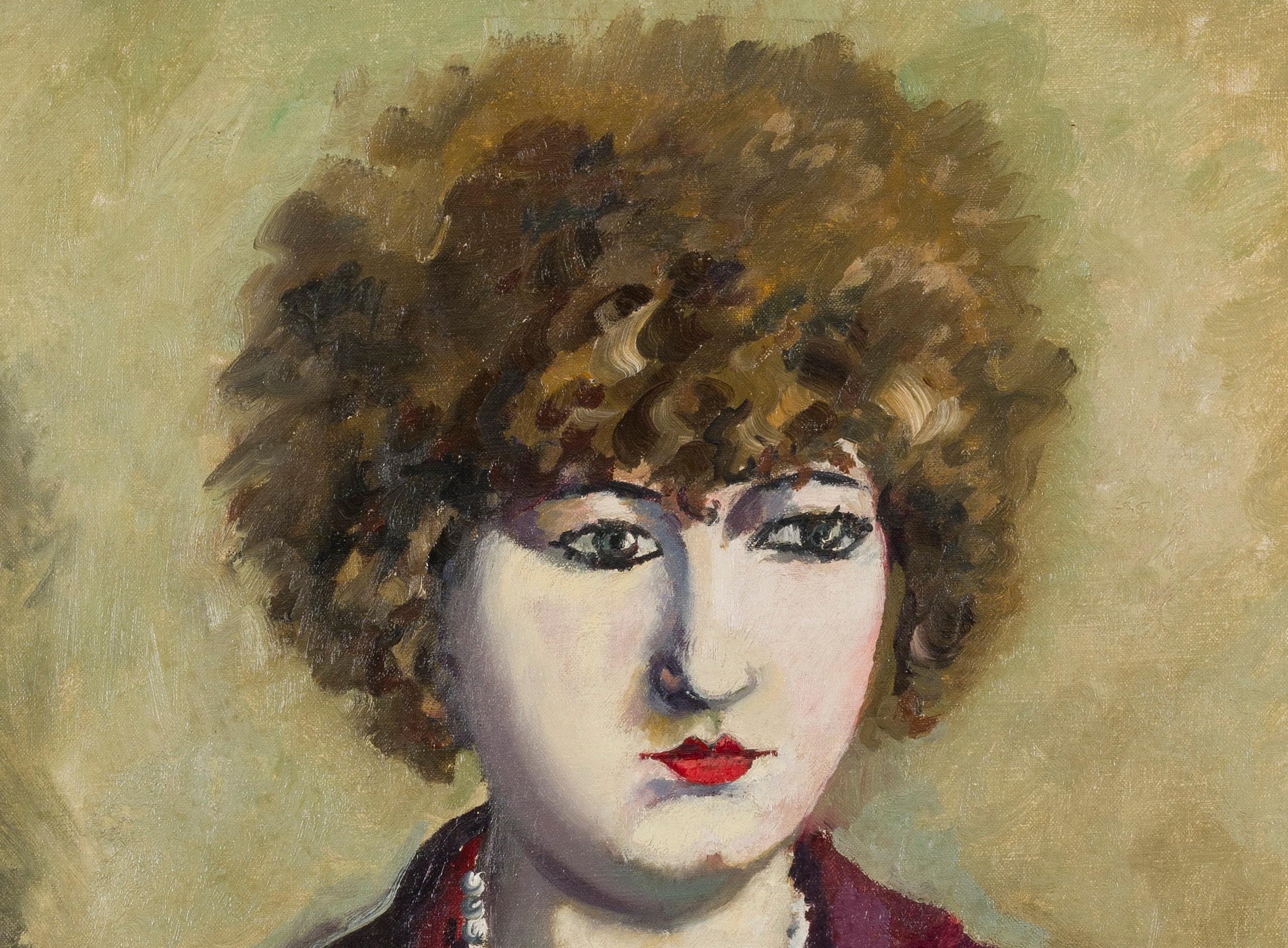 Le Collier de Perles von Ludovic-Rodo Pissarro – Gemälde, Porträt, Öl auf Leinwand im Angebot 2