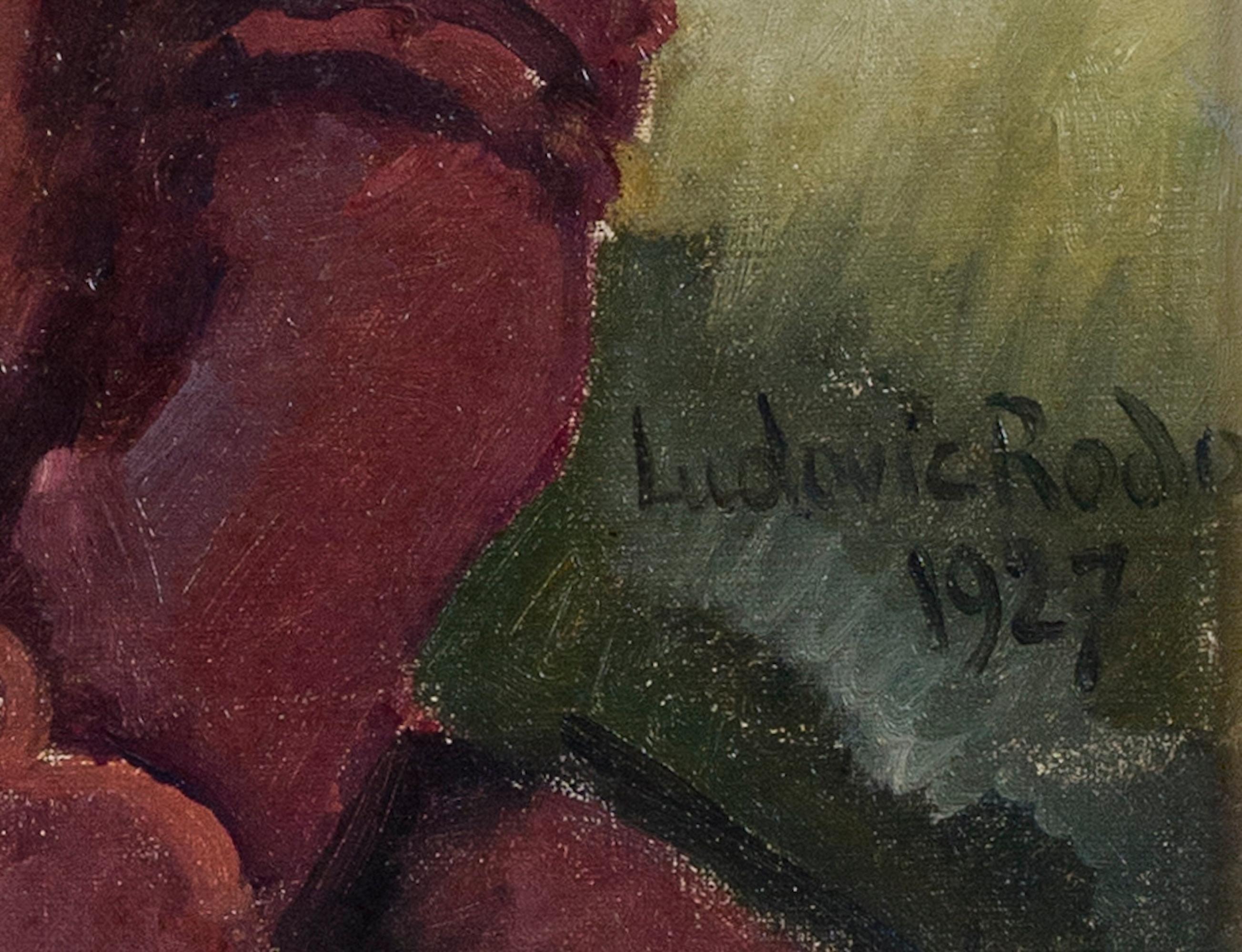 Le Collier de Perles von Ludovic-Rodo Pissarro – Gemälde, Porträt, Öl auf Leinwand im Angebot 3
