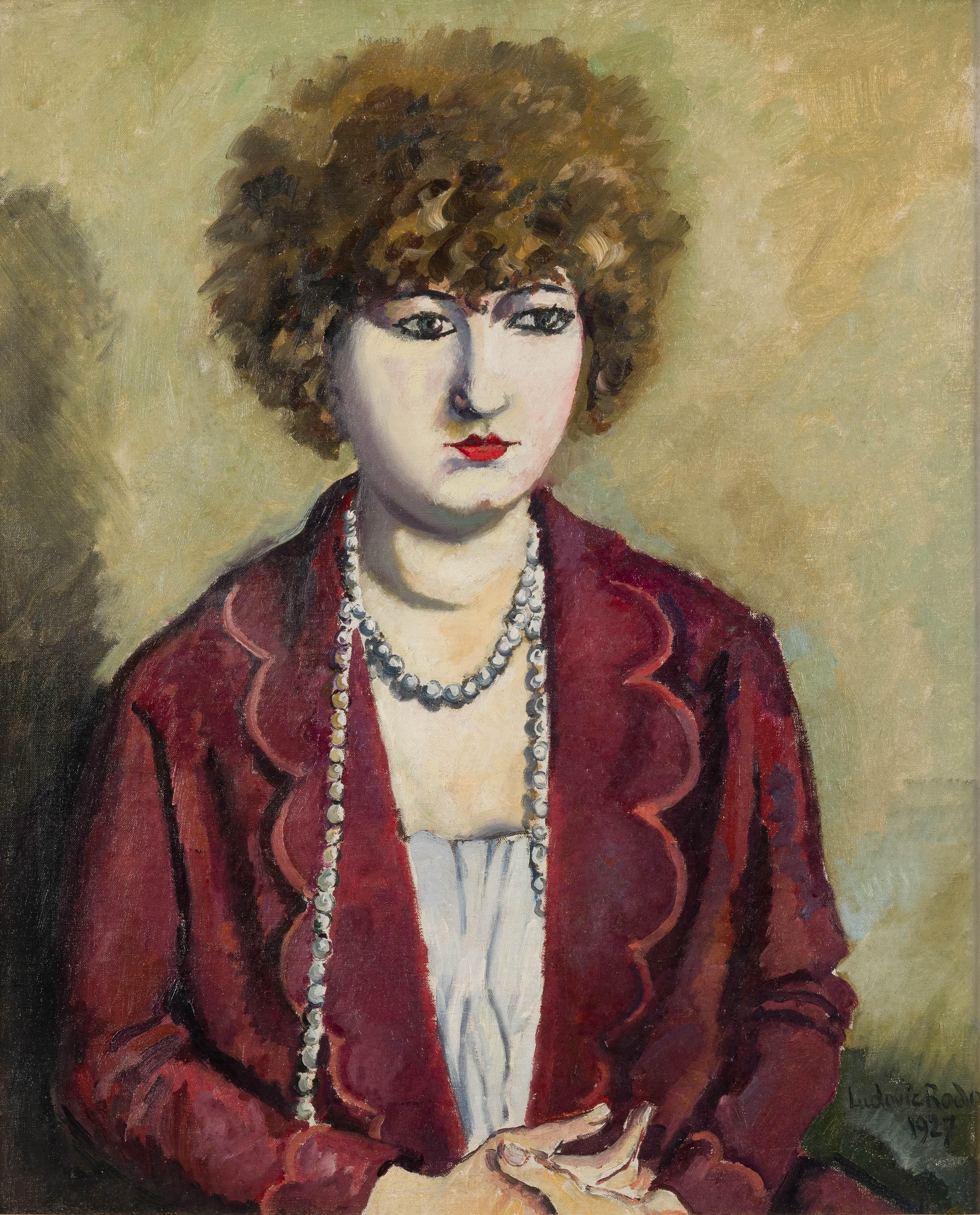 Le Collier de Perles by Ludovic-Rodo Pissarro - Painting, Portrait, Oil on canva