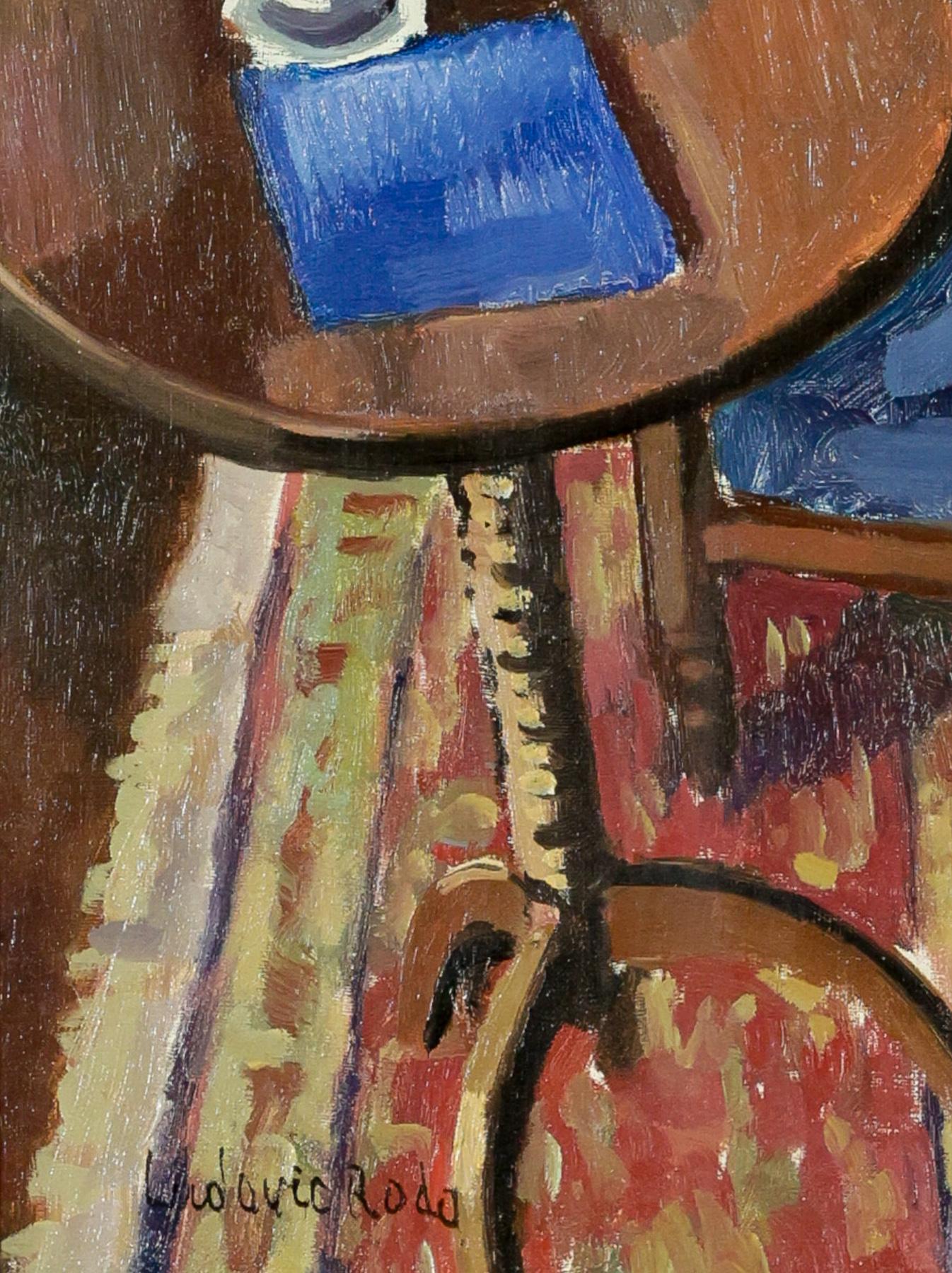 Nu au canapé bleu y Ludovic-Rodo Pissarro - Peinture de nu en vente 3