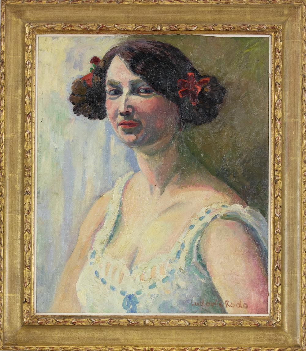 Porträt einer Frau von Ludovic-Rodo Pissarro - Porträtgemälde im Angebot 1