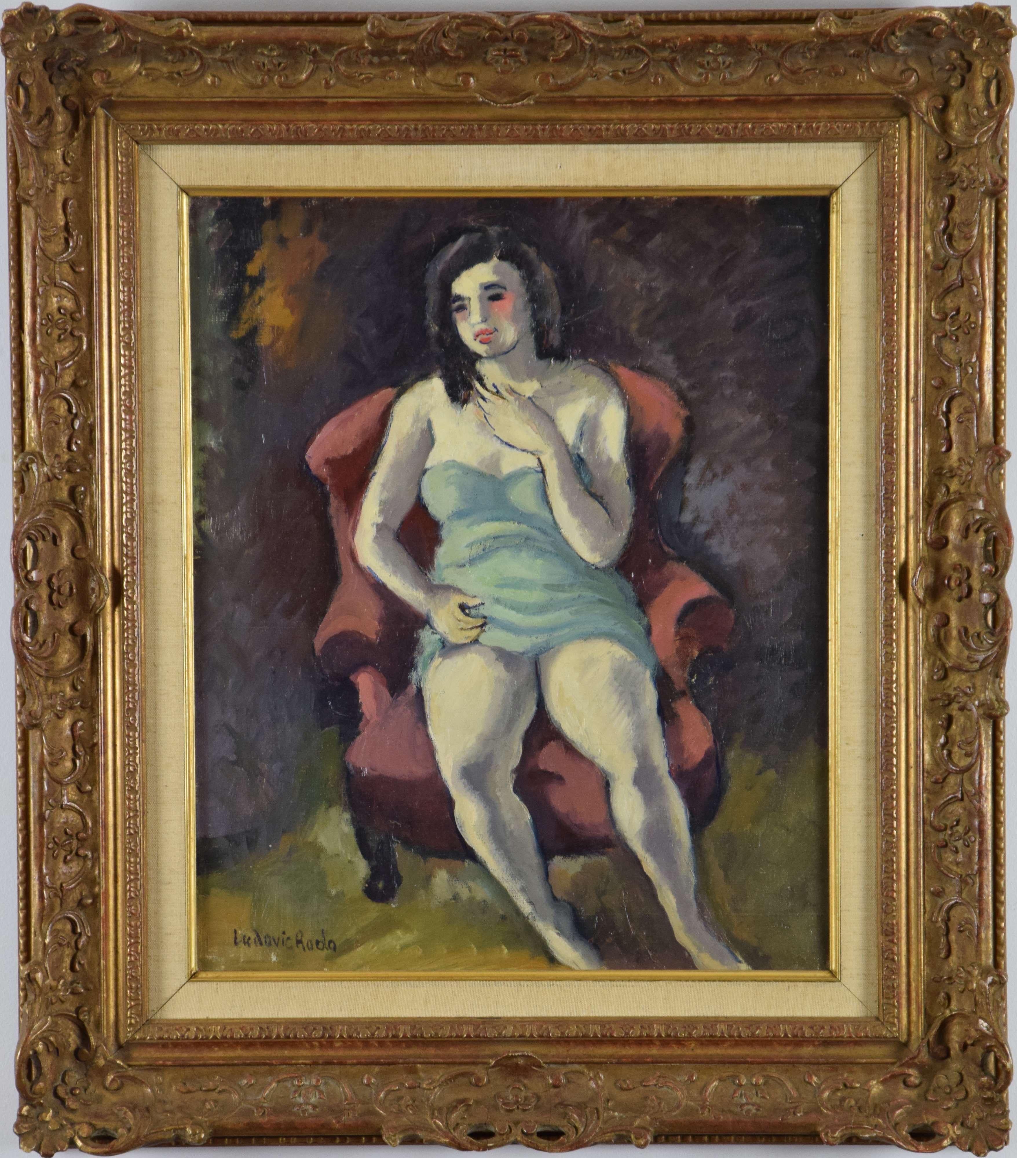 Ludovic-Rodo Pissarro Figurative Painting - Seated Woman by LUDOVIC RODO-PISSARRO - Portrait Art, Fauvist Oil Painting