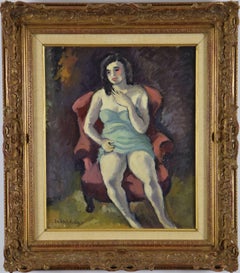 Seated Woman by LUDOVIC RODO-PISSARRO - Portrait Art, Fauvist Oil Painting
