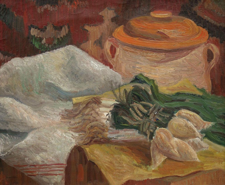 Ludovic-Rodo Pissarro Still-Life Painting - Still Life (Nature Morte) figurative oil painting by Ludovic Rodo Pissarro