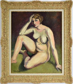 The Thinker (La Penseuse) by Ludovic Rodo Pissarro, Nude Oil Painting, Fauvism