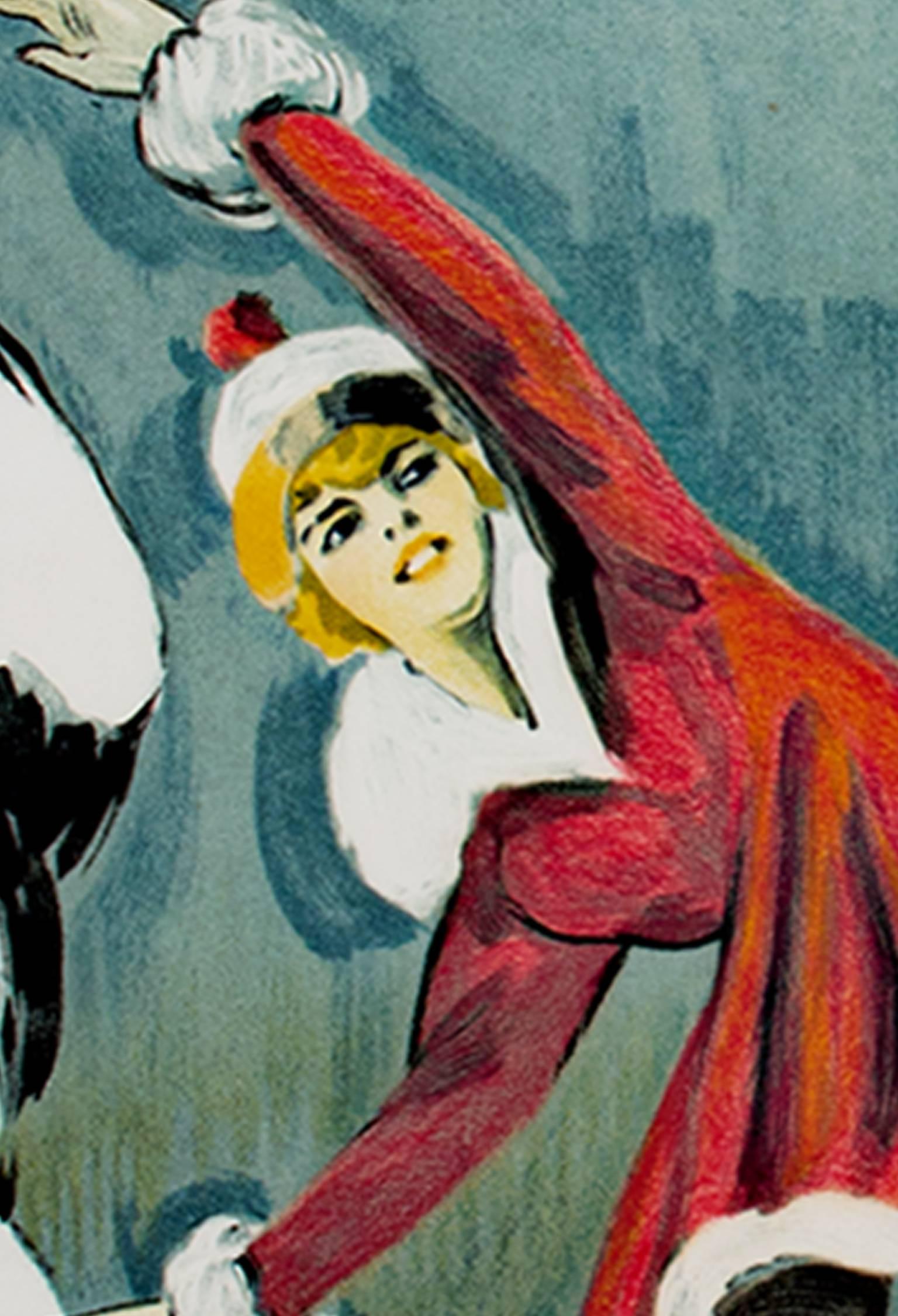 „7Eme Bal de l'AAAAAAAA Skater“, Original-Lithographieplakat von Ludovic Rodo Pissarr – Print von Ludovic-Rodo Pissarro