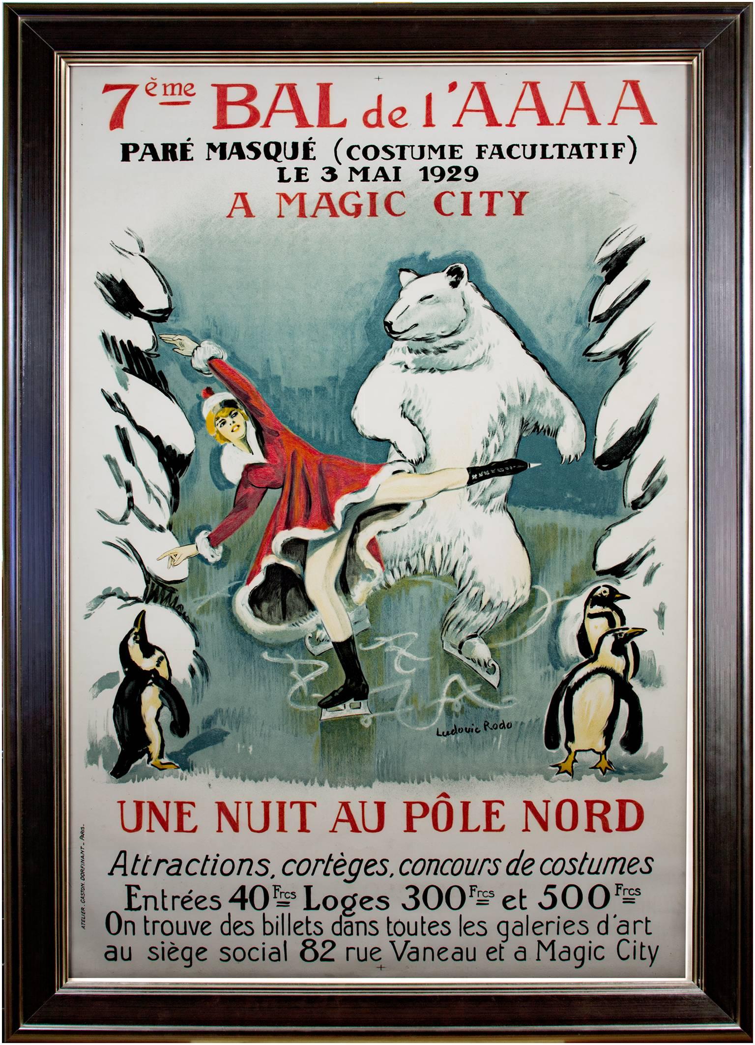 „7Eme Bal de l'AAAAAAAA Skater“, Original-Lithographieplakat von Ludovic Rodo Pissarr im Angebot 1
