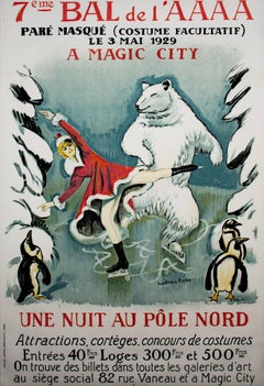 "7Eme Bal de l'AAAA Skater," Original Lithograph Poster by Ludovic Rodo Pissarro