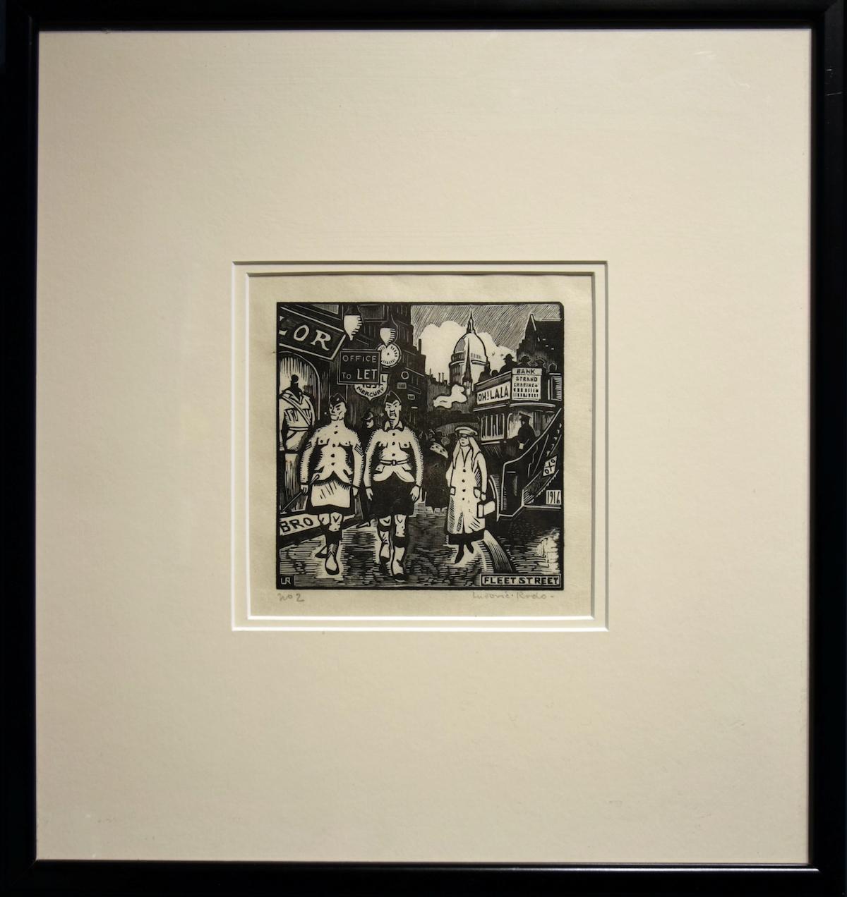 Fleet Street by Ludovic-Rodo Pissarro (1878-1952)
Wood engraving
11.2 x 11.2 cm (4 ³/₈ x 4 ³/₈ inches)
Initialled, titled and dated on the plate
Signed lower right, Ludovic-Rodo and numbered lower left, no 2
Executed circa 1918

Provenance
David