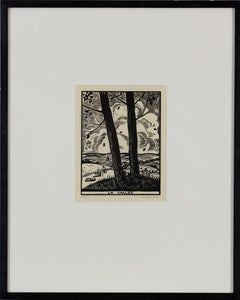 La Vallée de Ludovic-Rodo Pissarro - Gravure sur bois