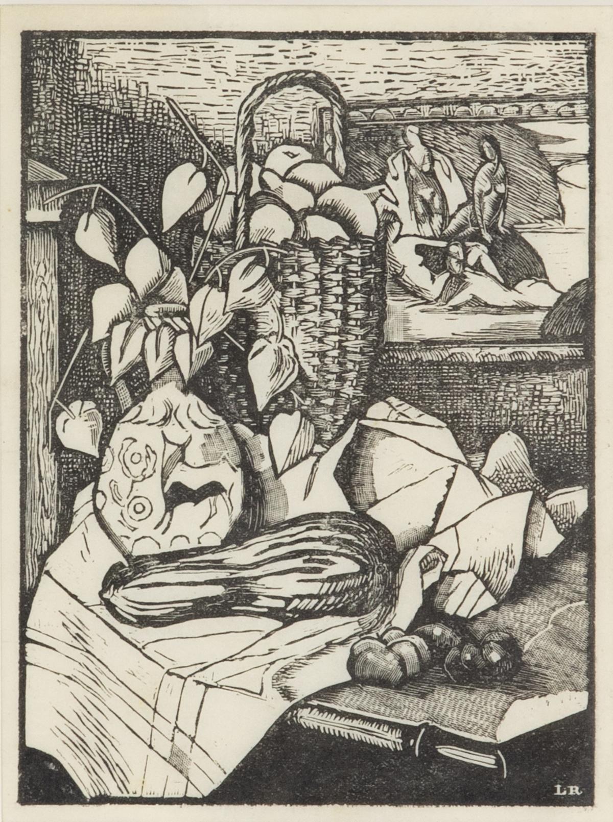 Stillleben von Ludovic-Rodo Pissarro (1878-1952)
Holzstich
14,5 x 10,8 cm (5 ³/₄ x 4 ¹/₄ Zoll)
Paraphierte LR auf dem Schild

Ausstellung
Fort Lauderdale, Museum of Art, Camille Pissarro und seine Nachkommen, Januar-April 2000, Nr.148
London, Stern