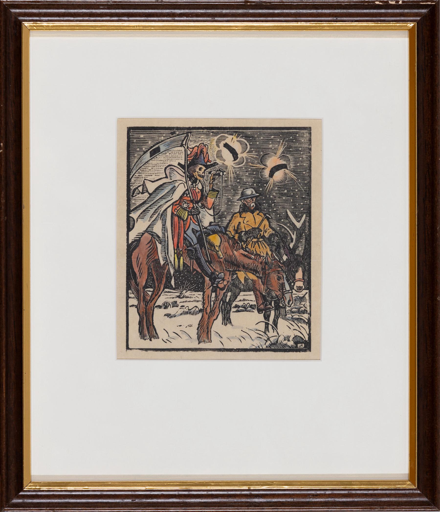 The Grim Reaper by Ludovic-Rodo Pissarro - Colour woodcut For Sale 1