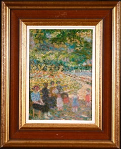 Mothers & Children - Impressionist Oil, Figures in Landscape by Ludovic Vallee