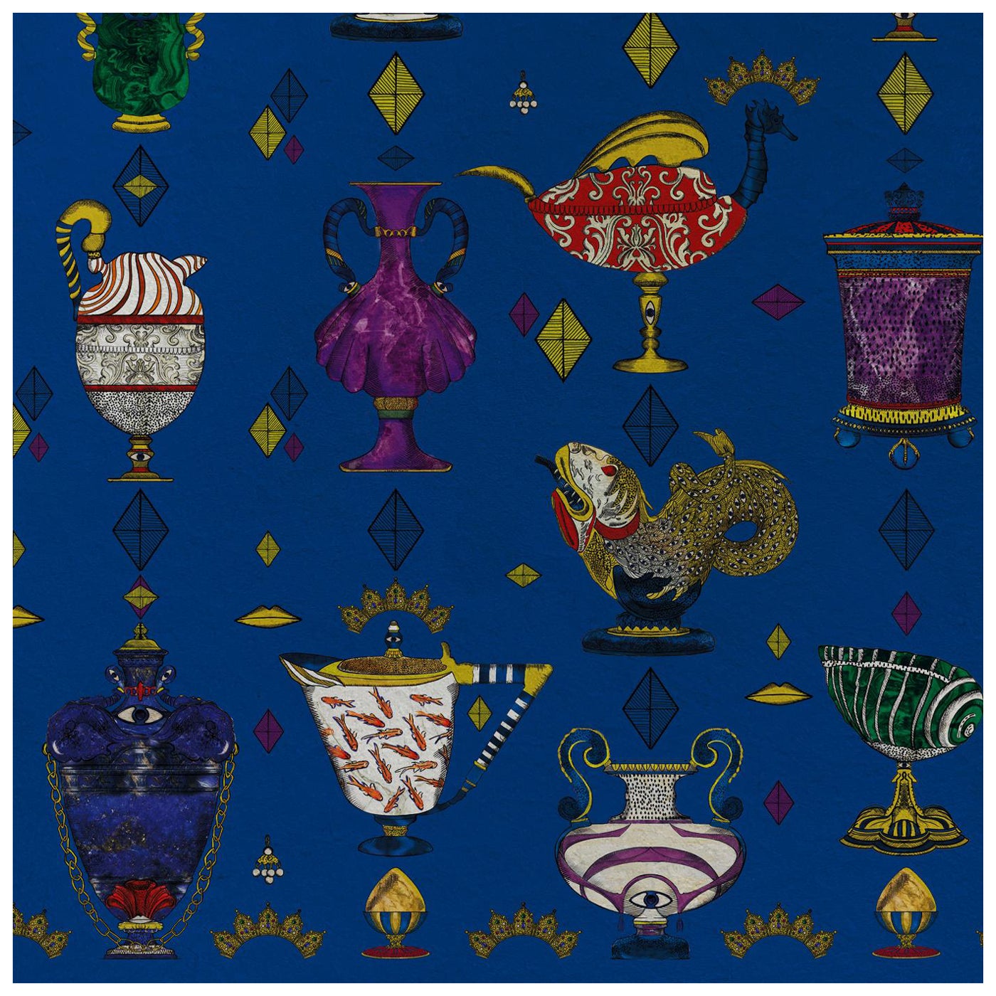 Ludovica Blu Elettrico Wandteppich - Racconti Kollektion