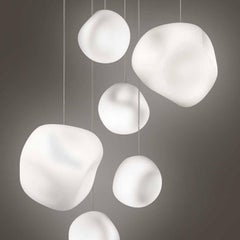 Ludovica & Palomba Extra Large 'Hoba' Blown Glass Suspension Lamp for Foscarini