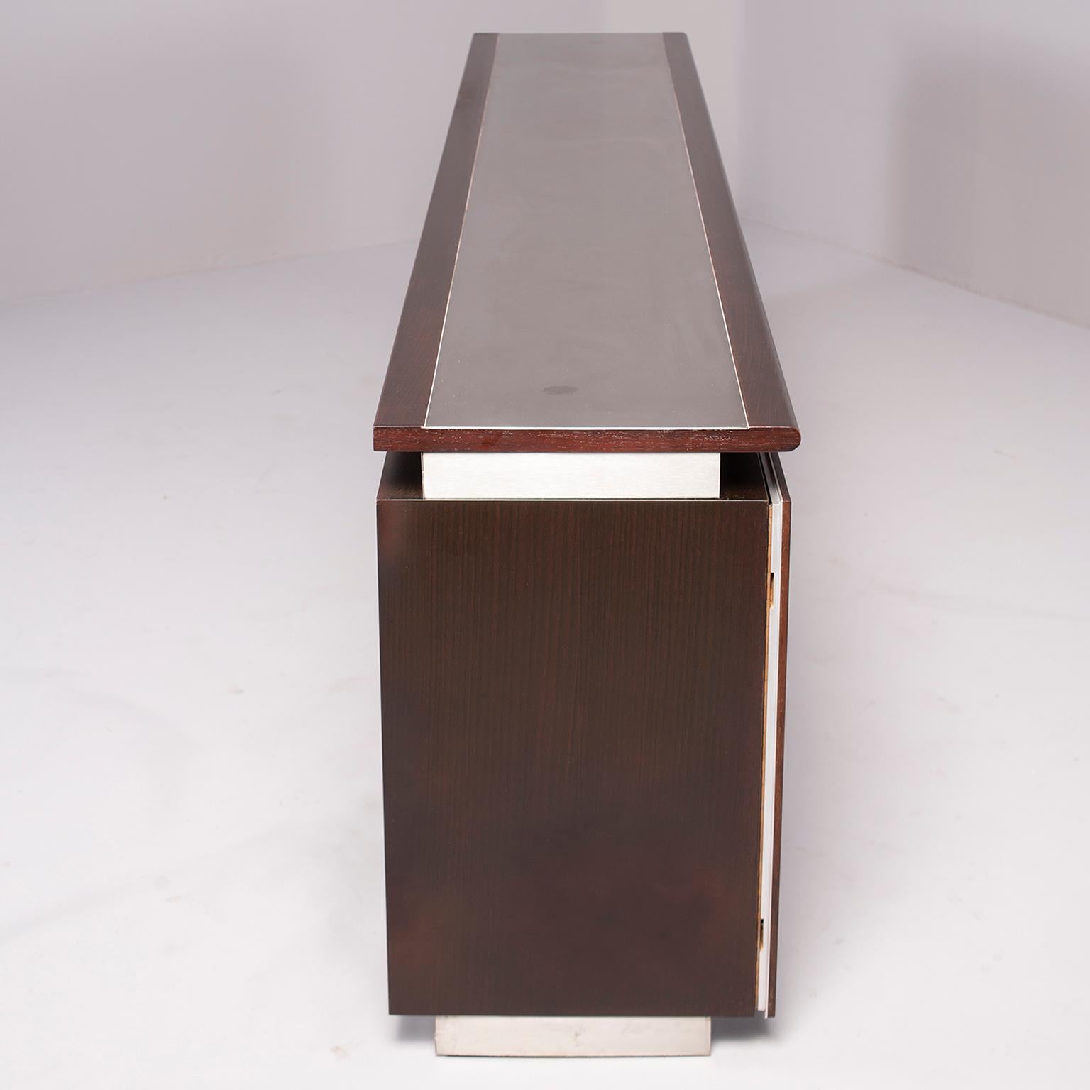 Ludovico Acerbis Midcentury Rosewood and Stainless Steel Sideboard 4