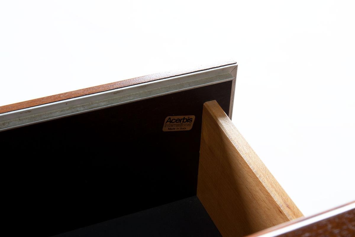 Buffet Ludovico Acerbis en acier inoxydable et bois de rose, Italie, années 1970 en vente 5