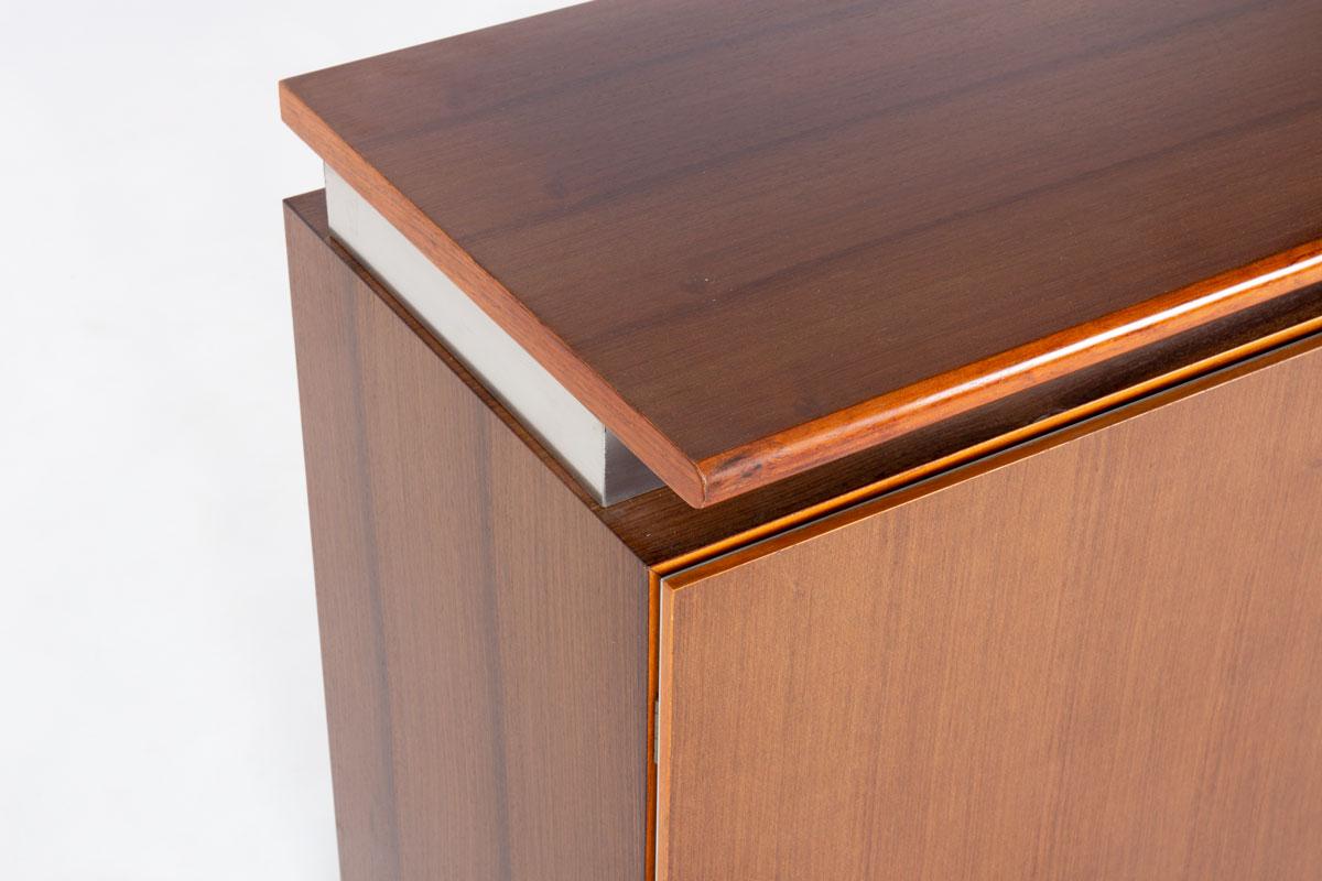 Buffet Ludovico Acerbis en acier inoxydable et bois de rose, Italie, années 1970 en vente 1
