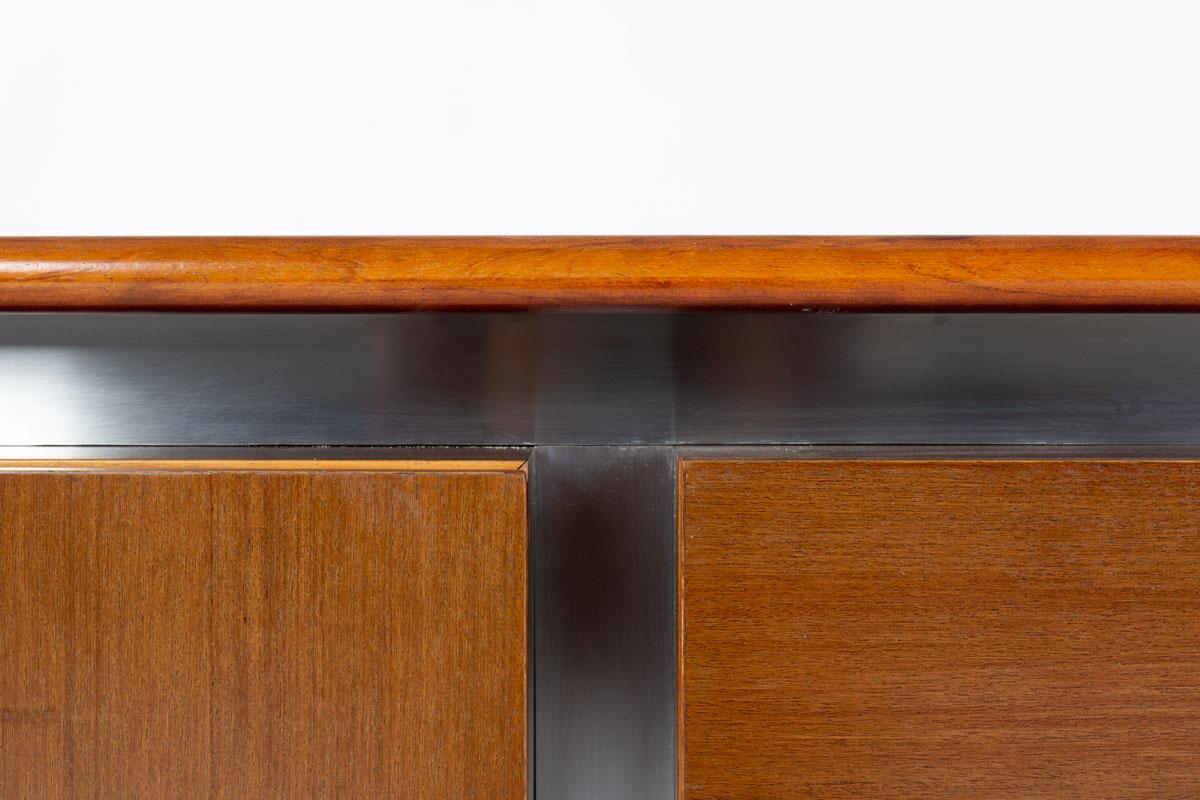 Buffet Ludovico Acerbis en acier inoxydable et bois de rose, Italie, années 1970 en vente 3