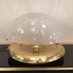 Lampe de bureau Medusa de Santilana en laiton et verre Ludovico Diaz, Italie, 1960