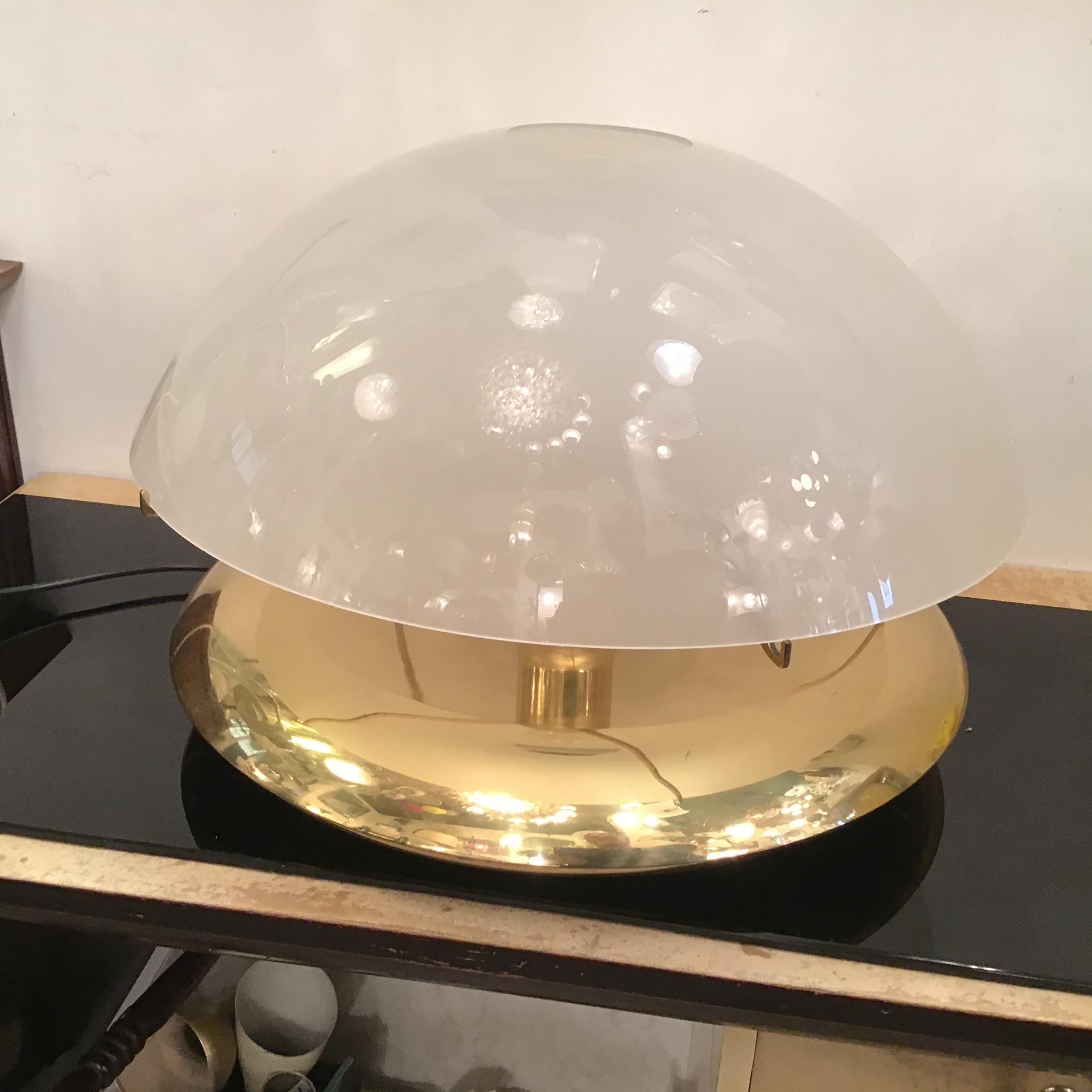 Other Ludovico Diaz De Santilana “ Medusa” Table Lamp Brass Glass 1960 Italy  For Sale