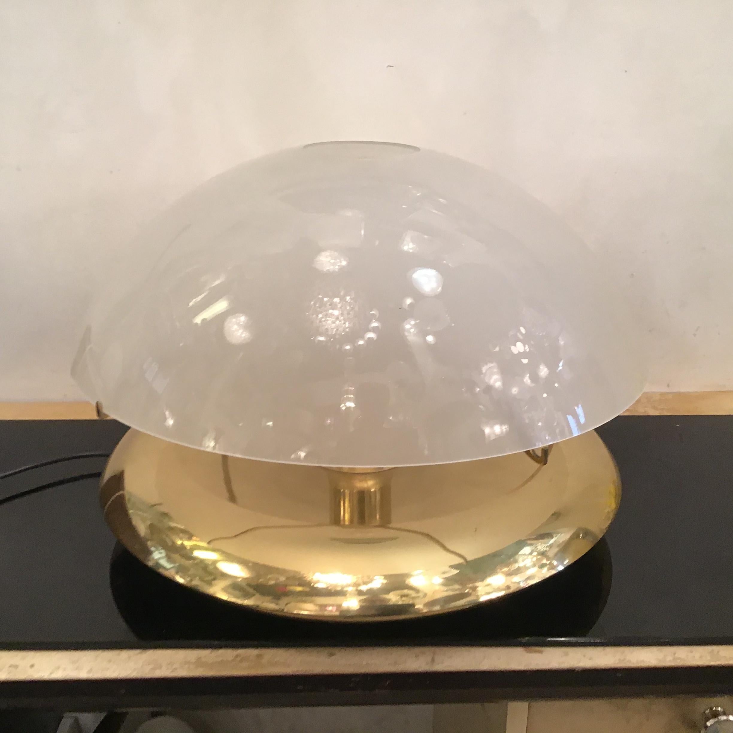 Ludovico Diaz De Santilana “ Medusa” Table Lamp Brass Glass 1960 Italy  In Excellent Condition For Sale In Milano, IT