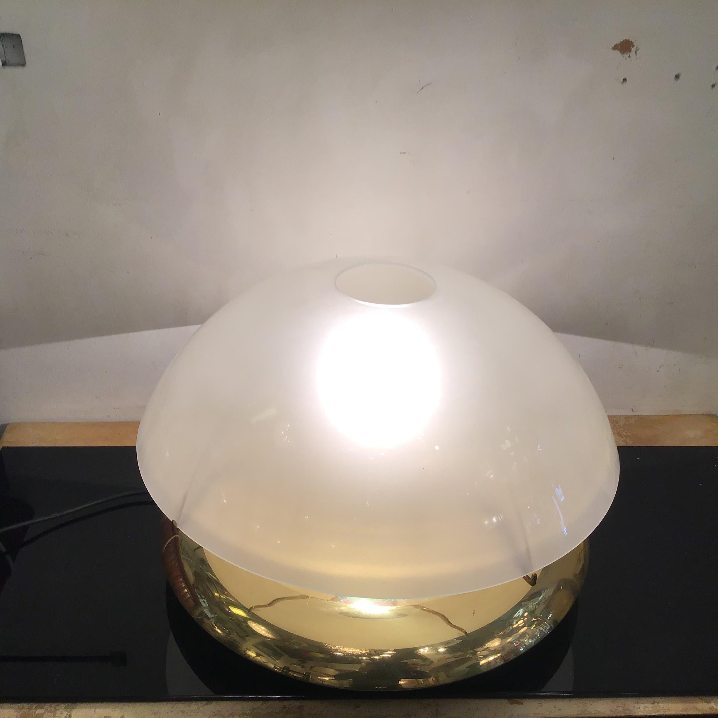 Mid-20th Century Ludovico Diaz De Santilana “ Medusa” Table Lamp Brass Glass 1960 Italy  For Sale