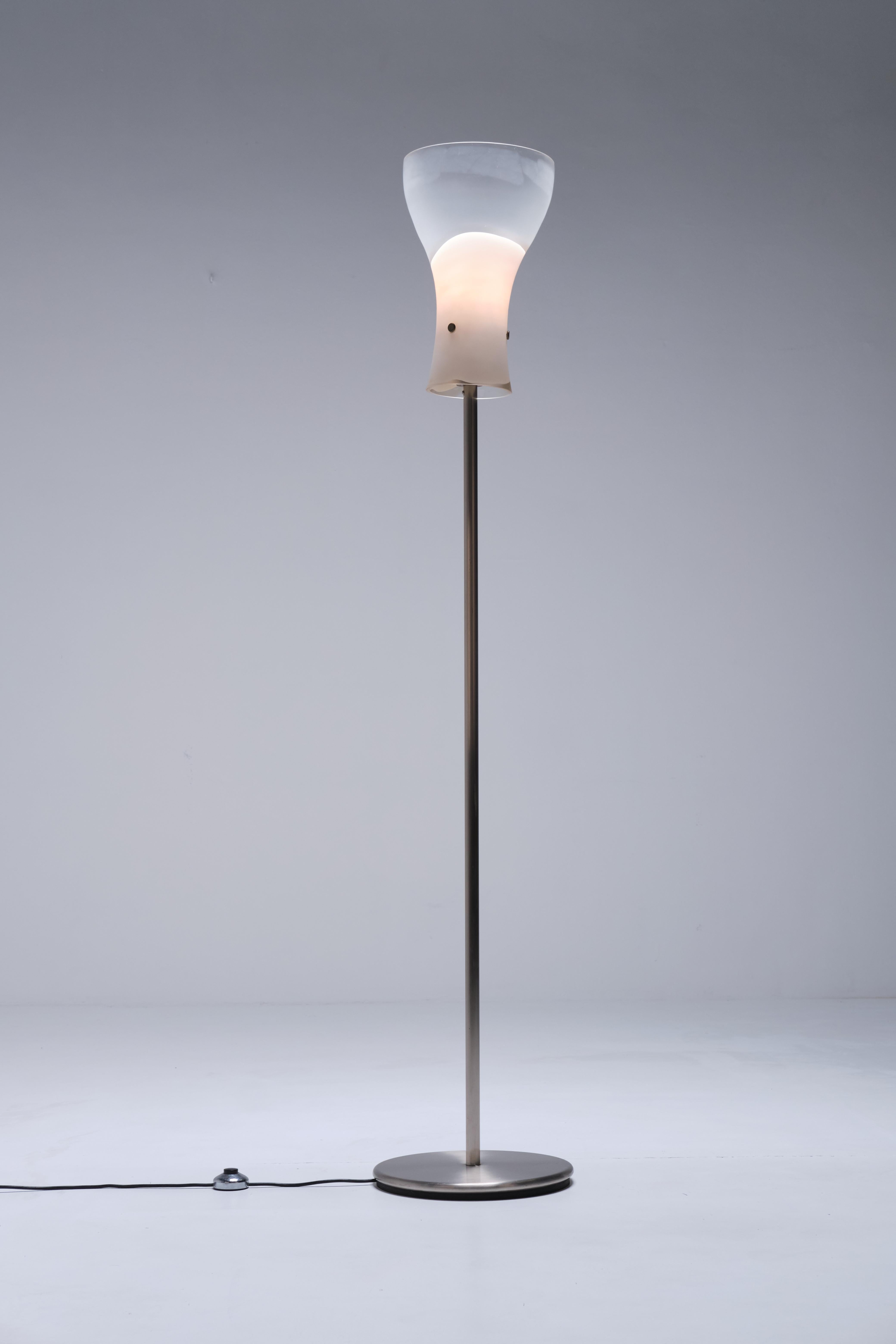 Metal Ludovico Diaz De Santillana Floor lamp Murano glass - Venini Italian Design 1970