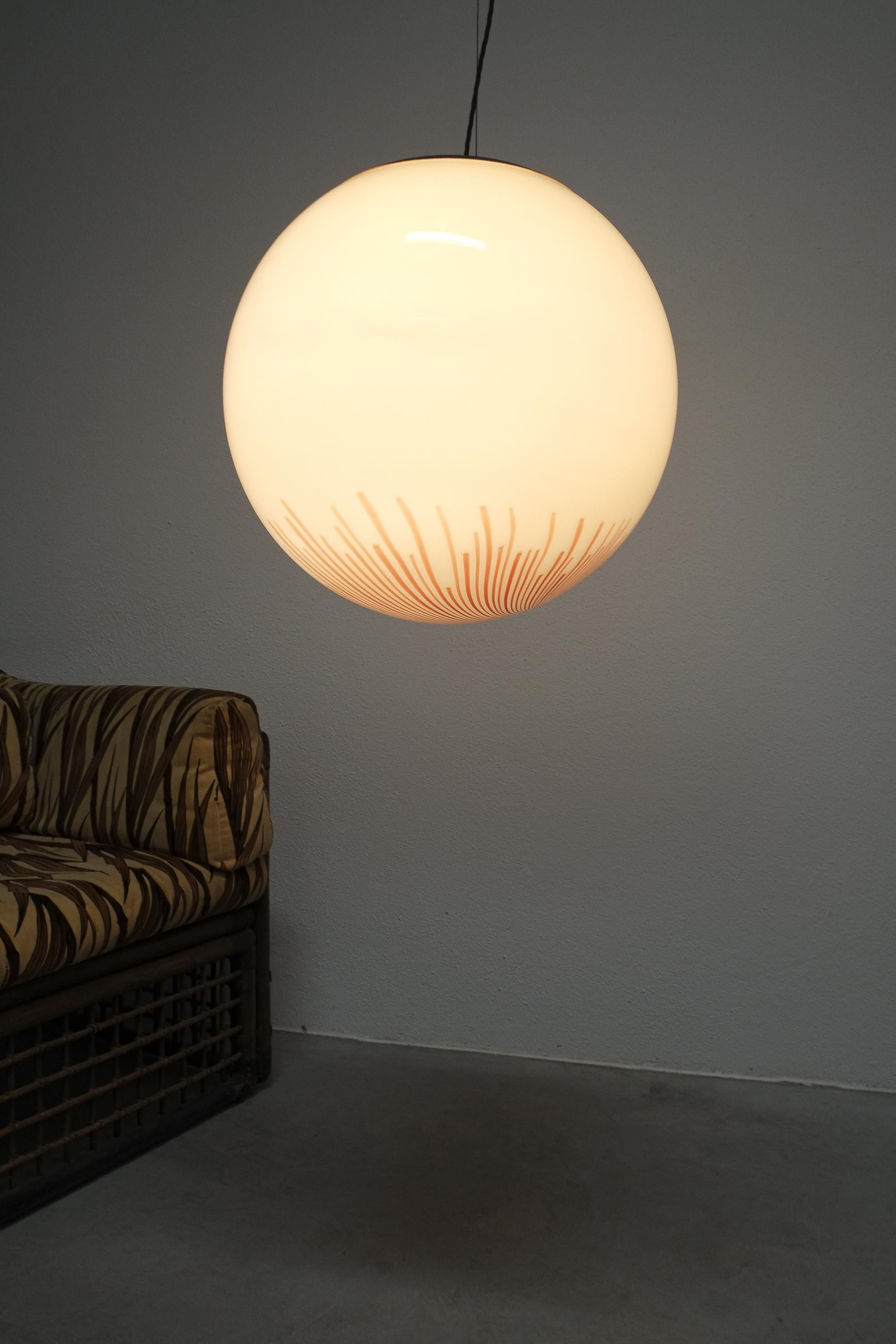 Ludovico Diaz de Santillana Glass Ball Pendant Lamp Anemone, Italy 3