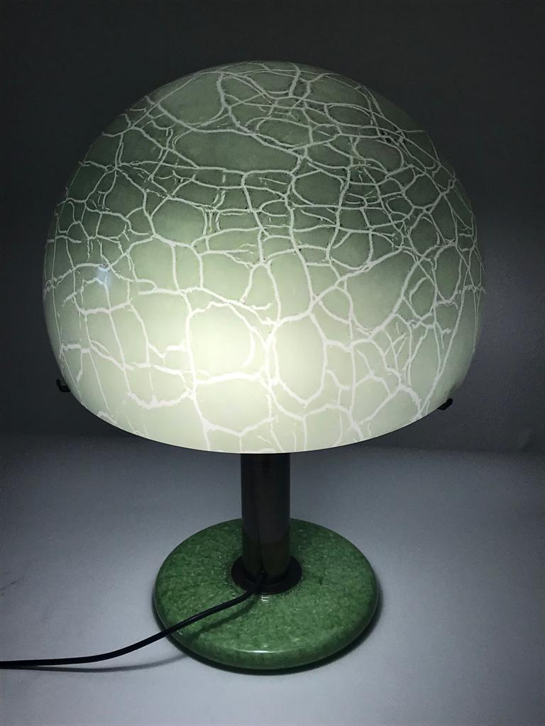 Ludovico Diaz de Santillana Green Murano Glass Italian Table Lamp, Venini 1960 1