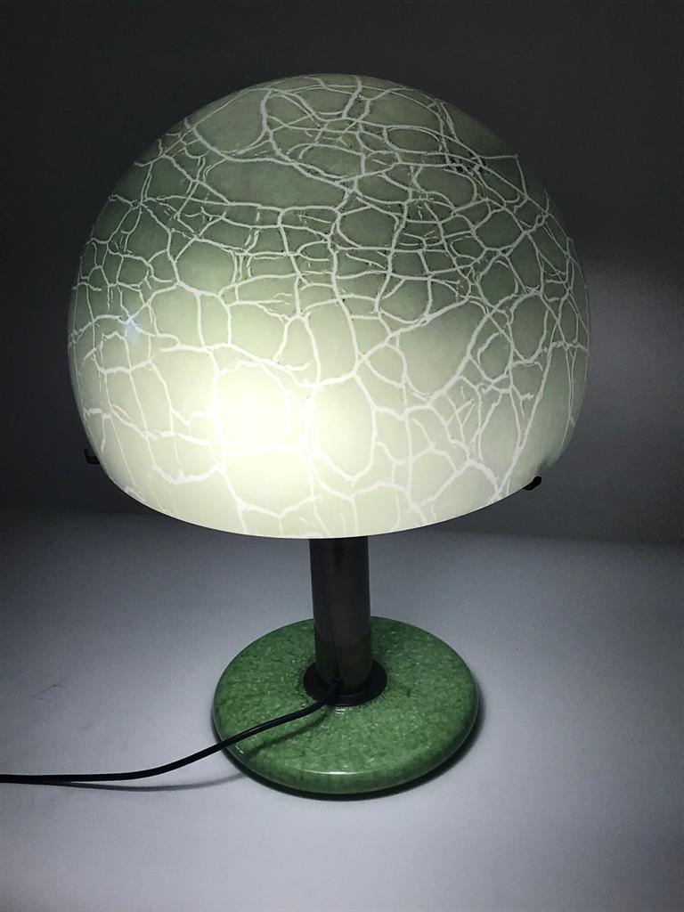 Ludovico Diaz de Santillana Green Murano Glass Italian Table Lamp, Venini 1960 2