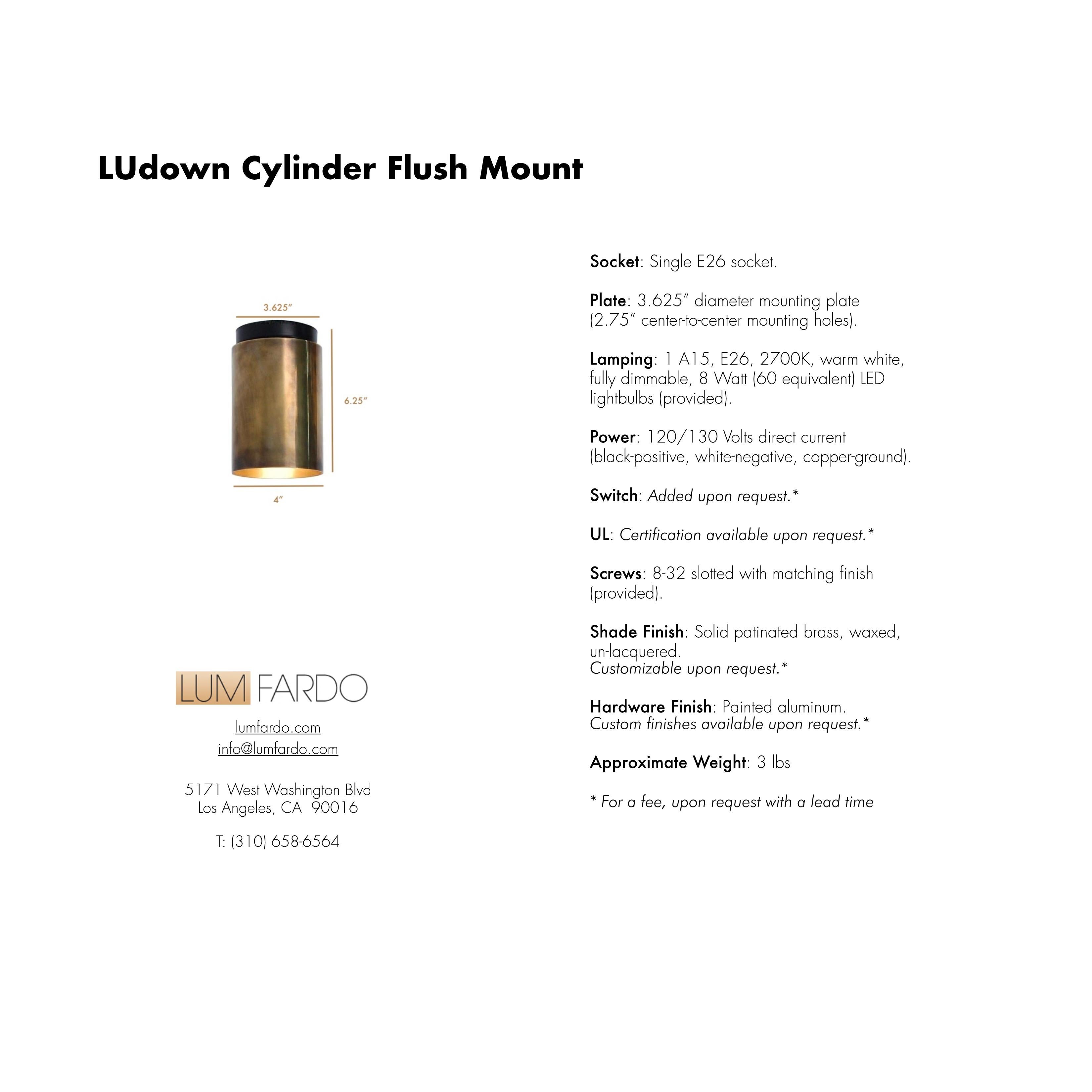 Brass LUdown Cylinder Flush Mount For Sale