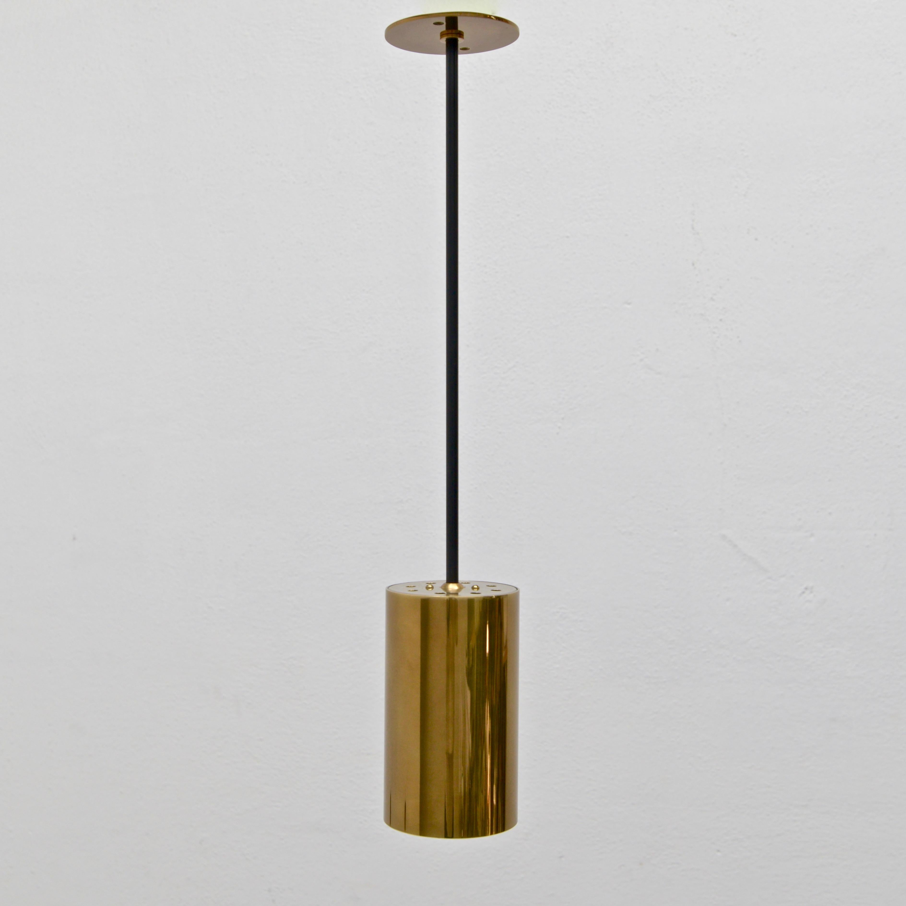 Patinated LUdown Cylinder Pendant For Sale