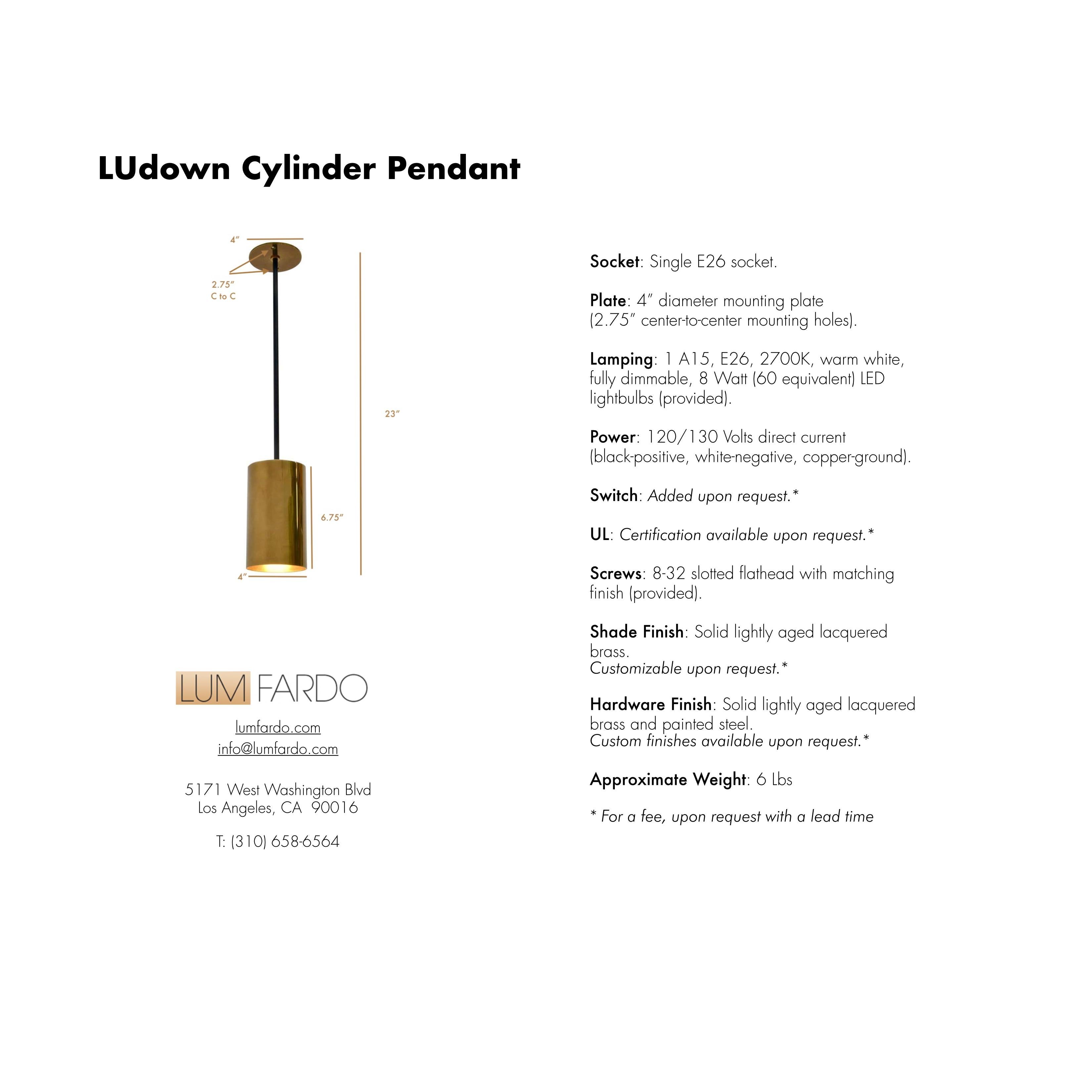 Laiton Pendentif cylindrique LUdown en vente