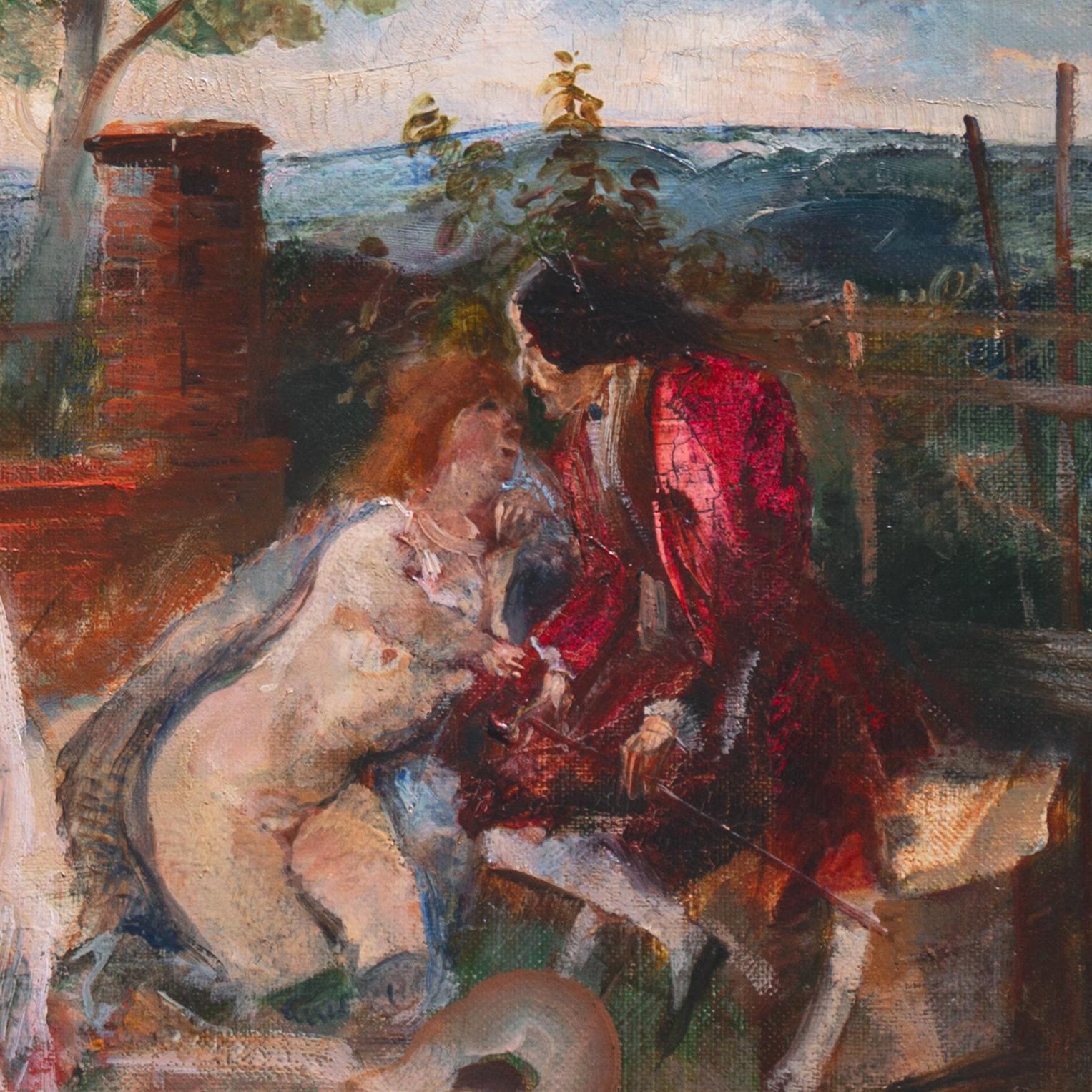 'Bacchanal', Paris Salon Modernist Oil, Royal Academy, Charlottenborg, Benezit - Post-Impressionist Painting by Ludvig Jacobsen