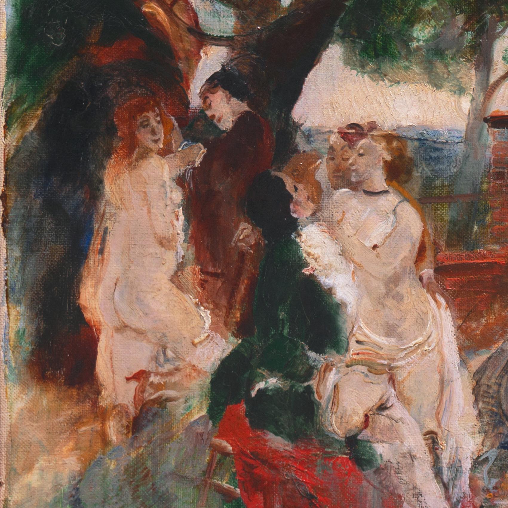 „Bacchanal“, Pariser Salon, Modernistisches Ölgemälde, Royal Academy, Charlottenborg, Benezit, Royal Academy (Schwarz), Figurative Painting, von Ludvig Jacobsen