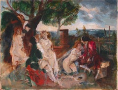 'Bacchanal', Paris Salon Modernist Oil, Royal Academy, Charlottenborg, Benezit