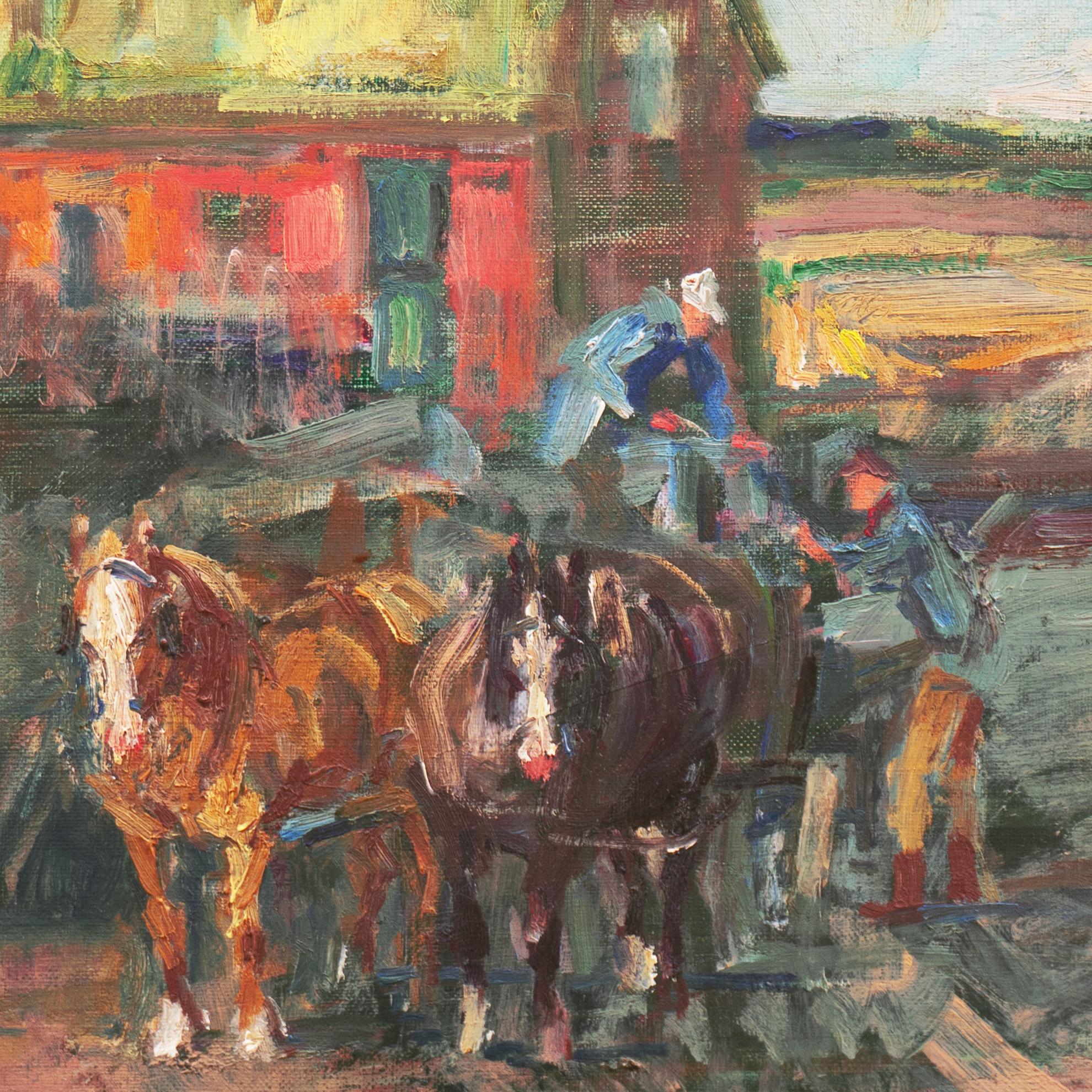 „Rural Farm Scene“, Postimpressionist, Pariser Salon, Royal Academy, Benezit im Angebot 1