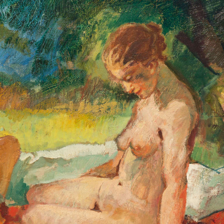 'The Nymph of the Woods', Paris Salon, Royal Academy, Charlottenborg, Benezit - Post-Impressionist Painting by Ludvig Jacobsen