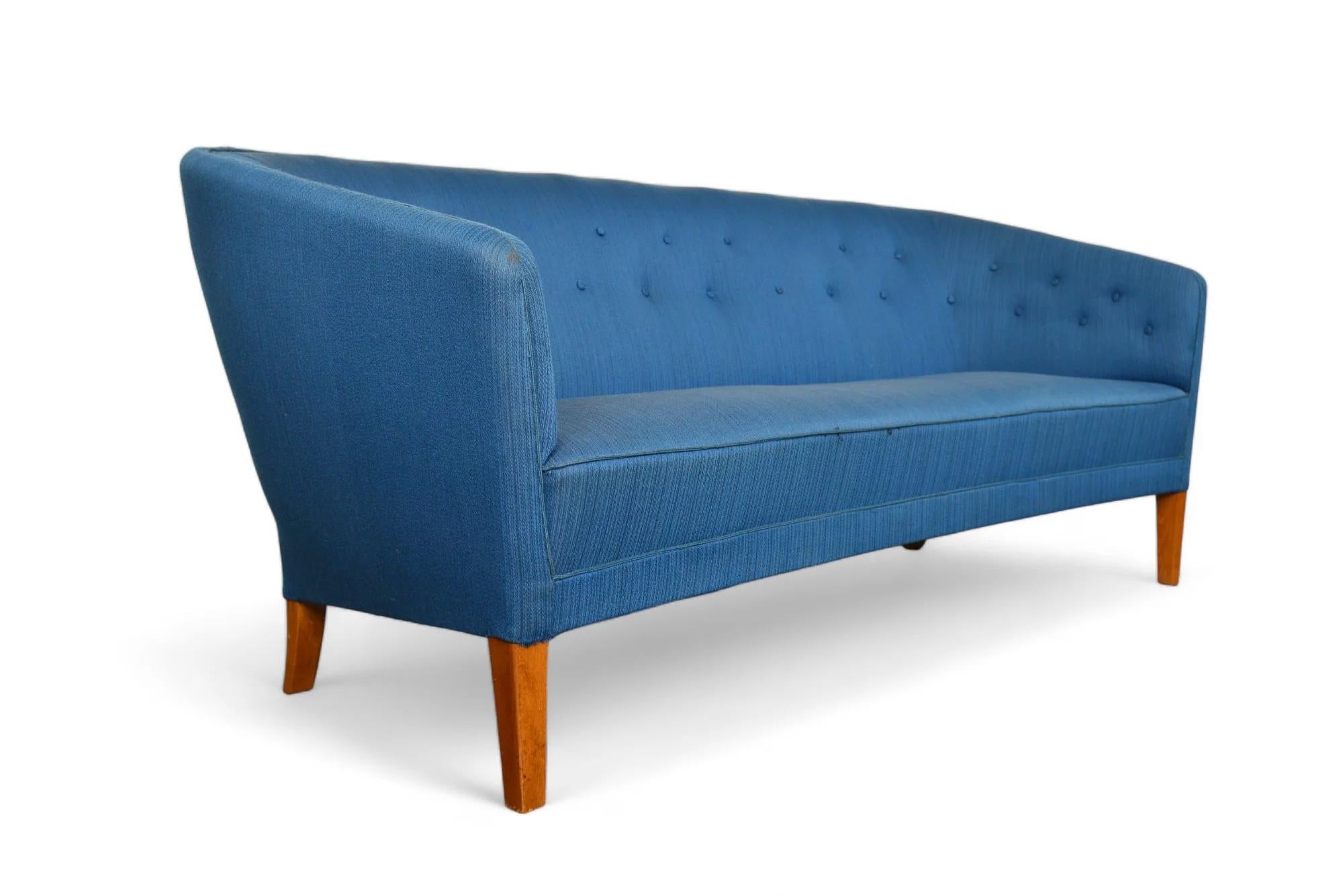 Danish Ludvig Pontoppidan 1940s Sofa In Azure Wool For Sale