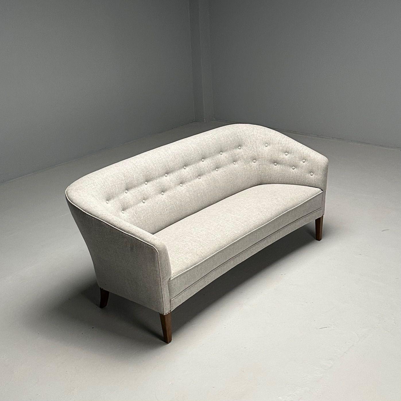 Ludvig Pontoppidan, Danish Mid-Century Modern, Sofa, Light Gray Wool, 1950s For Sale 1