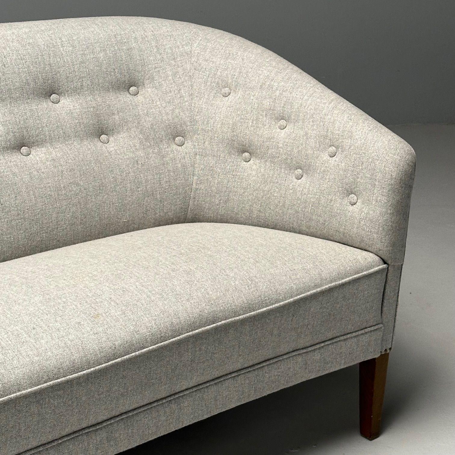 Ludvig Pontoppidan, Danish Mid-Century Modern, Sofa, Light Gray Wool, 1950s For Sale 2