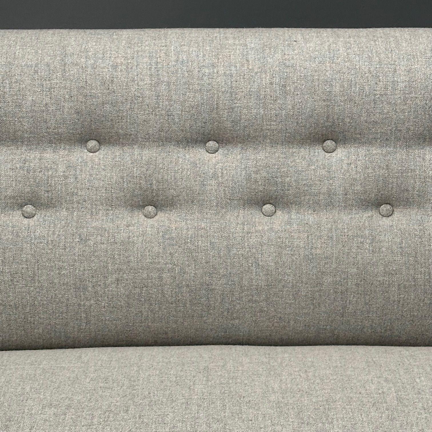 Ludvig Pontoppidan, Danish Mid-Century Modern, Sofa, Light Gray Wool, 1950s For Sale 3