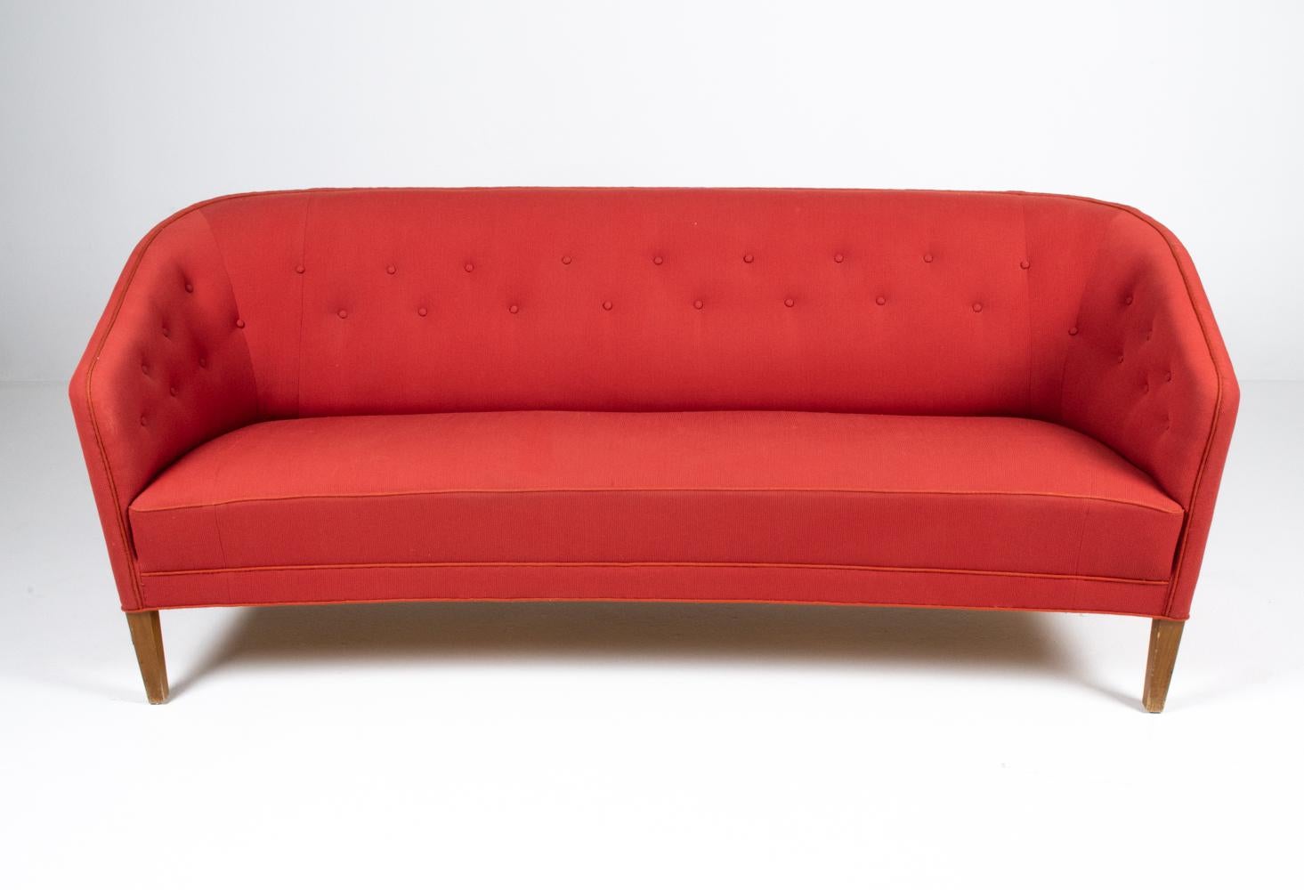 Scandinavian Modern Ludvig Pontoppidan Danish Mid-Century Three-Seater Sofa For Sale