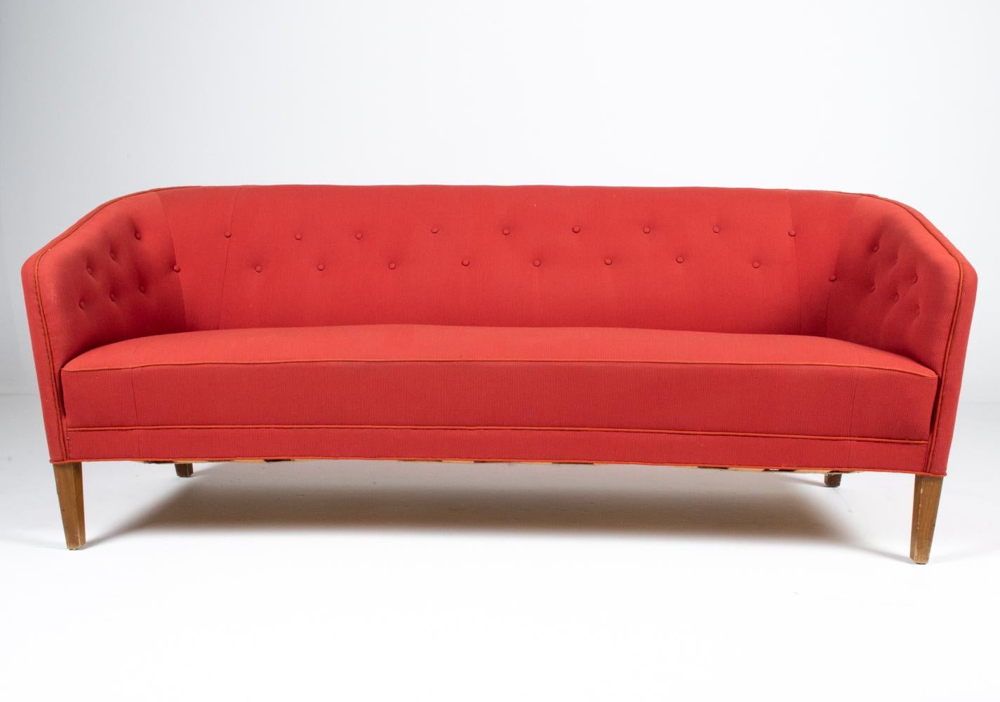 Ludvig Pontoppidan Danish Mid-Century Three-Seater Sofa In Good Condition For Sale In Norwalk, CT