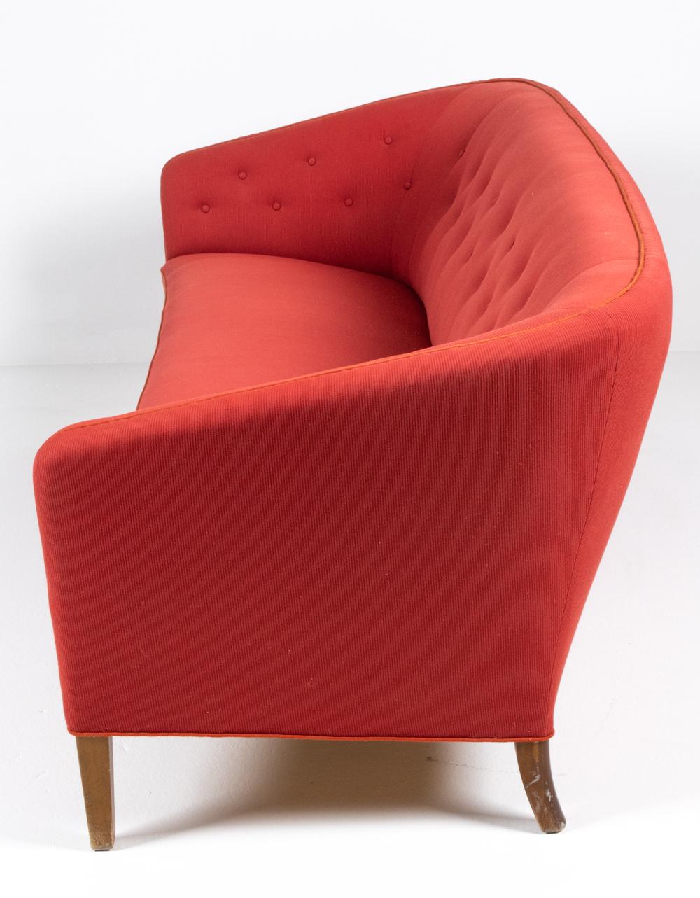 Beech Ludvig Pontoppidan Danish Mid-Century Three-Seater Sofa For Sale