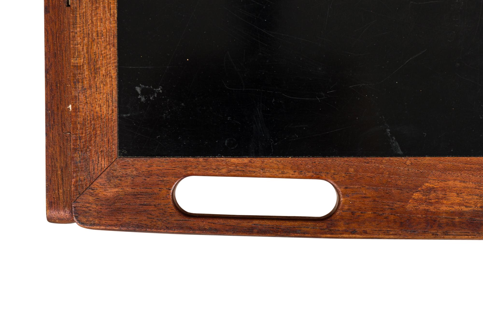 Carro de servicio danés de teca y laminado negro Ludvig Pontoppidan Madera en venta