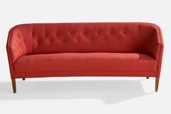 Ludvig Pontoppidan, Sofa, Wood, Fabric, Denmark, 1950s