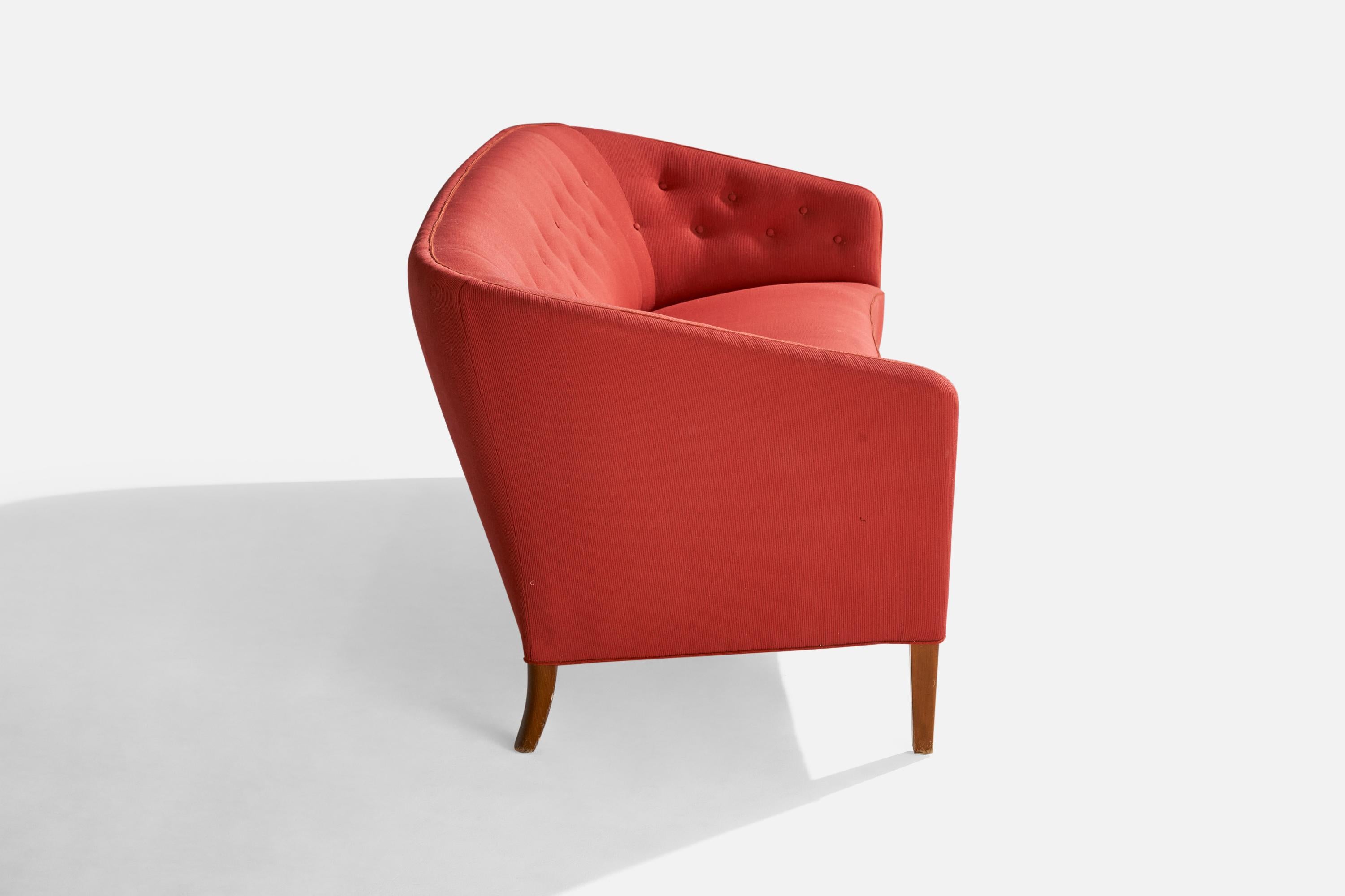 Ludvig Pontoppidan, Sofá, Madera, Tela, Dinamarca, Años 50 en Bastante bueno estado para la venta en High Point, NC