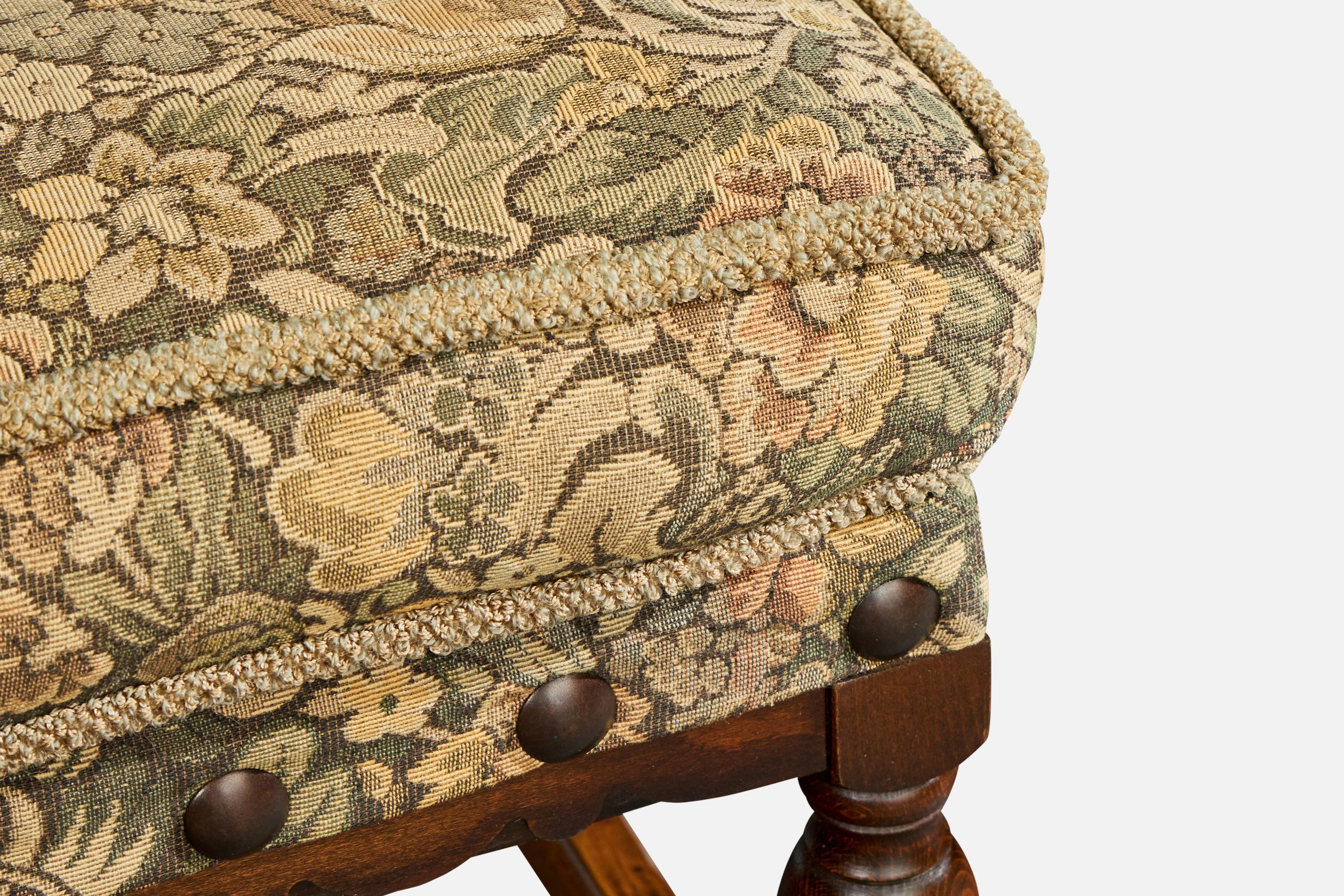 Ludvig Sturm Atribución, Taburete, Tela, Roble, Suecia, Década de 1940 mediados del siglo XX en venta